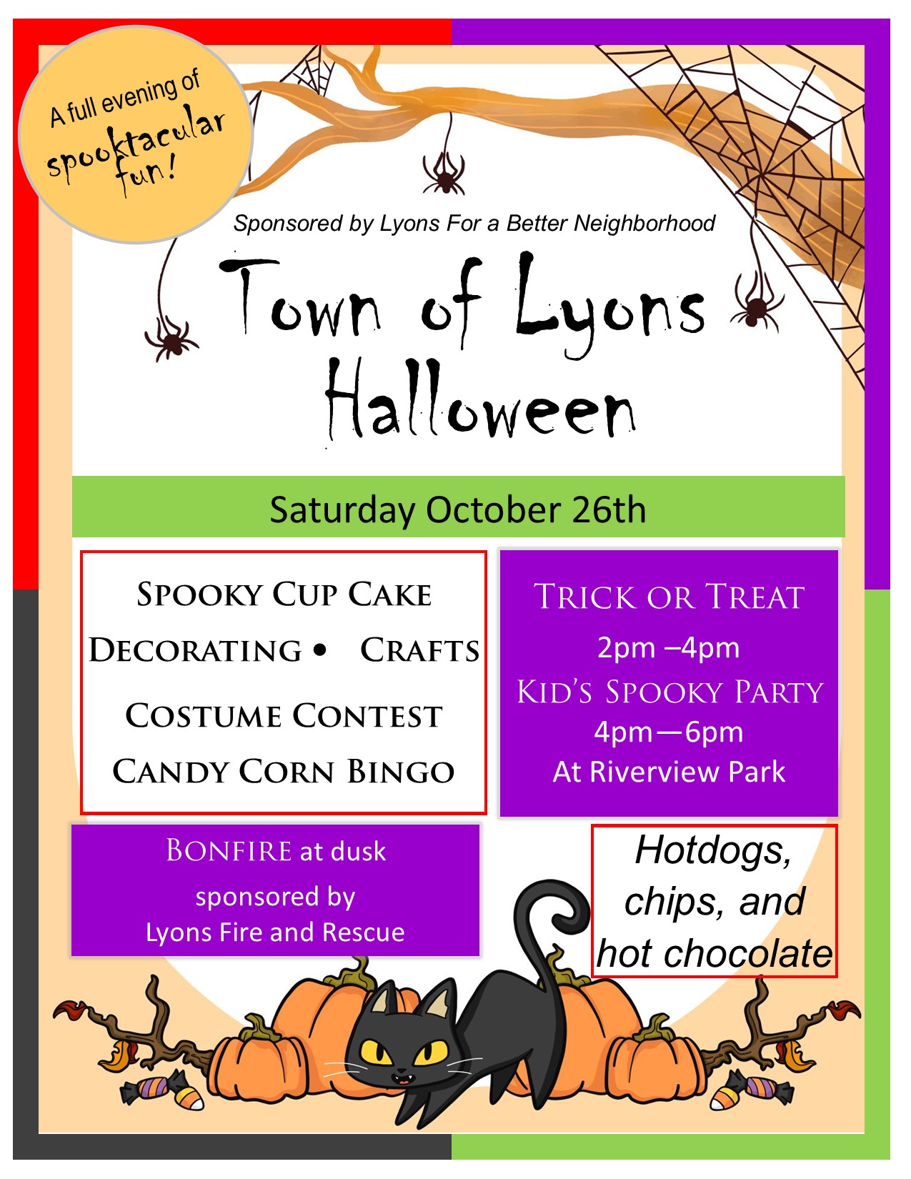 2024 Halloween flier Town of Lyons, Walworth County, WI